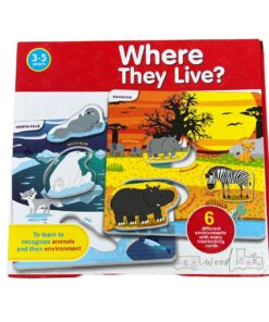 Set 6 puzzle tip plansa, Habitatul animalelor