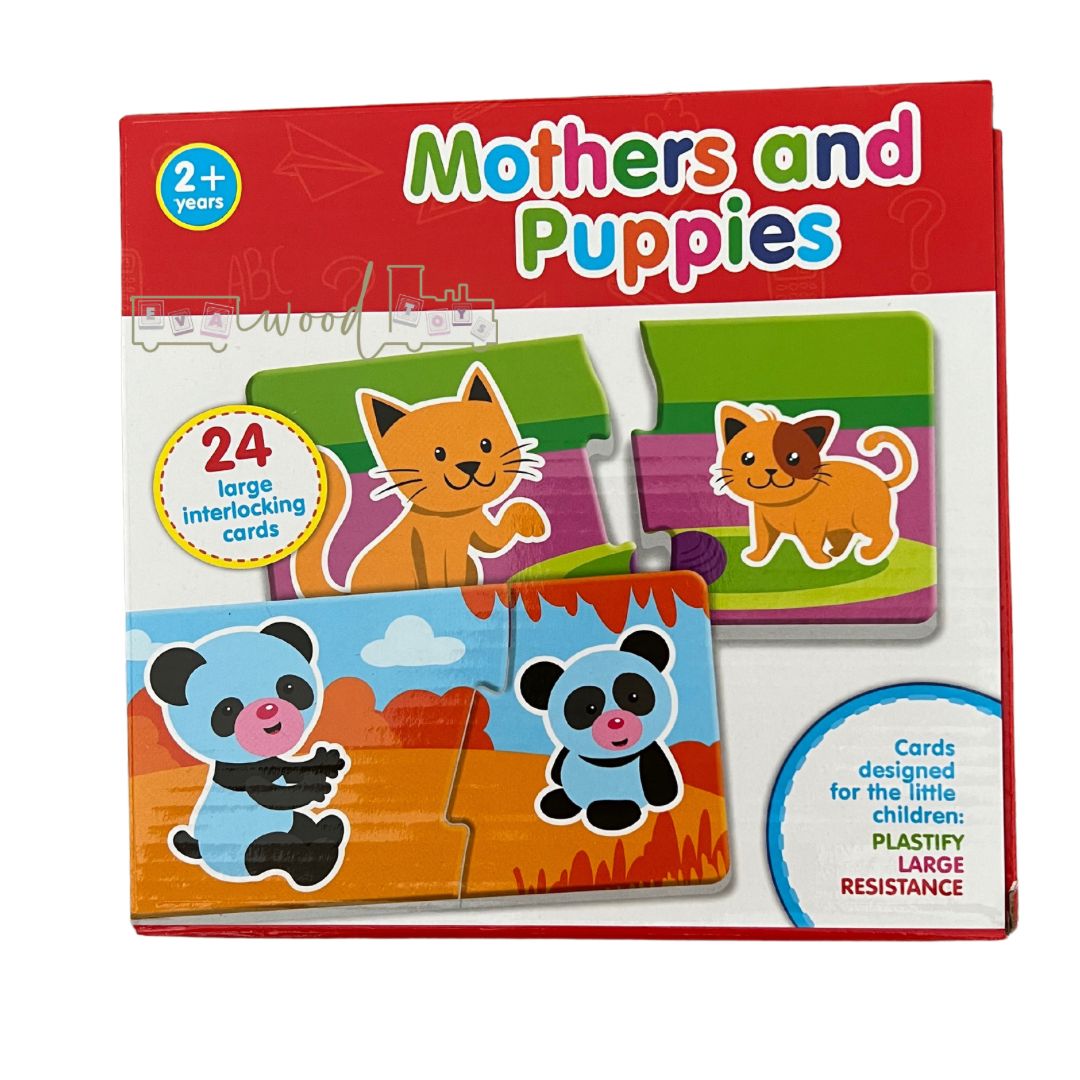 Set Puzzle de asociere cu 2 piese mari - Mama si puiul