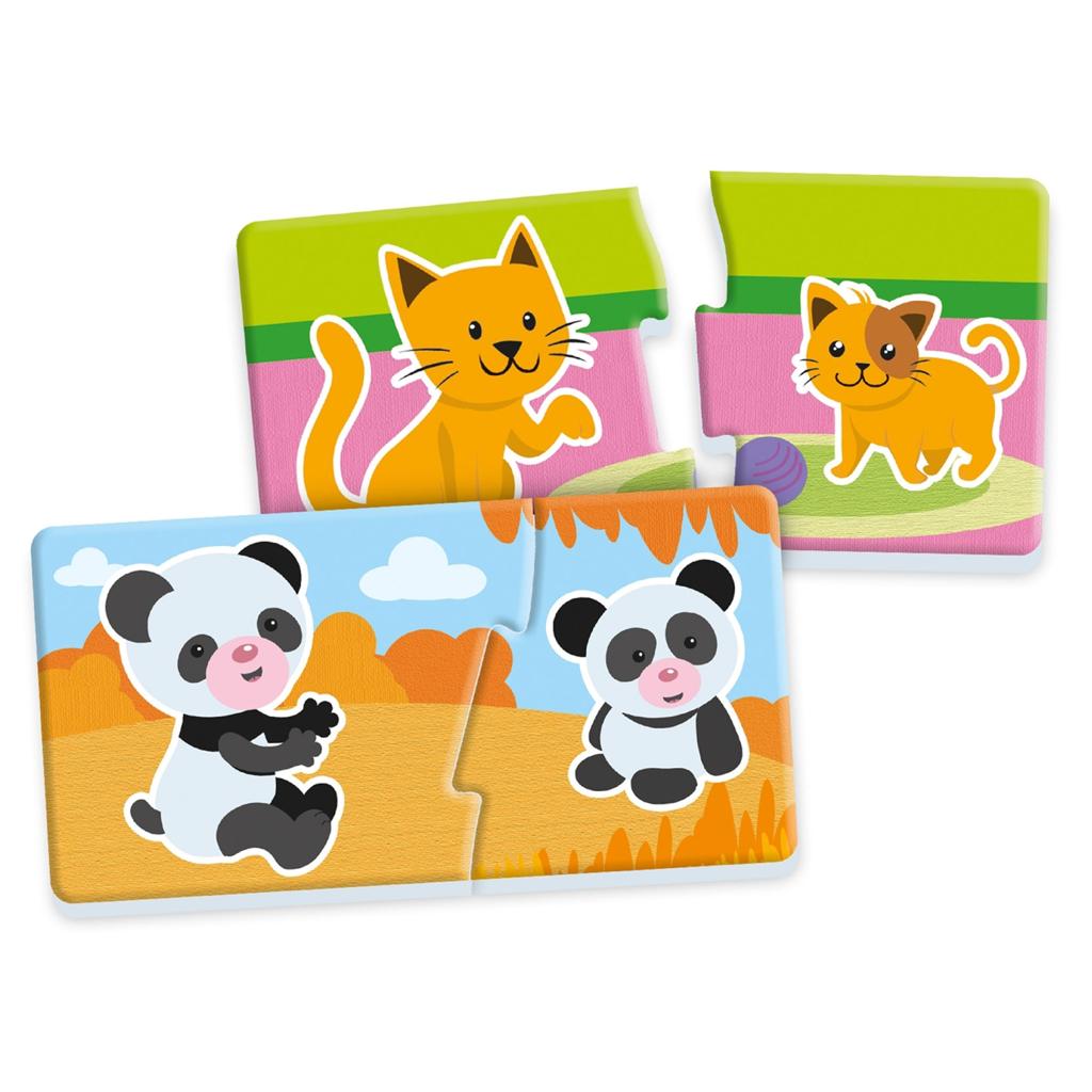 Set Puzzle de asociere cu 2 piese mari - Mama si puiul - imagine 2