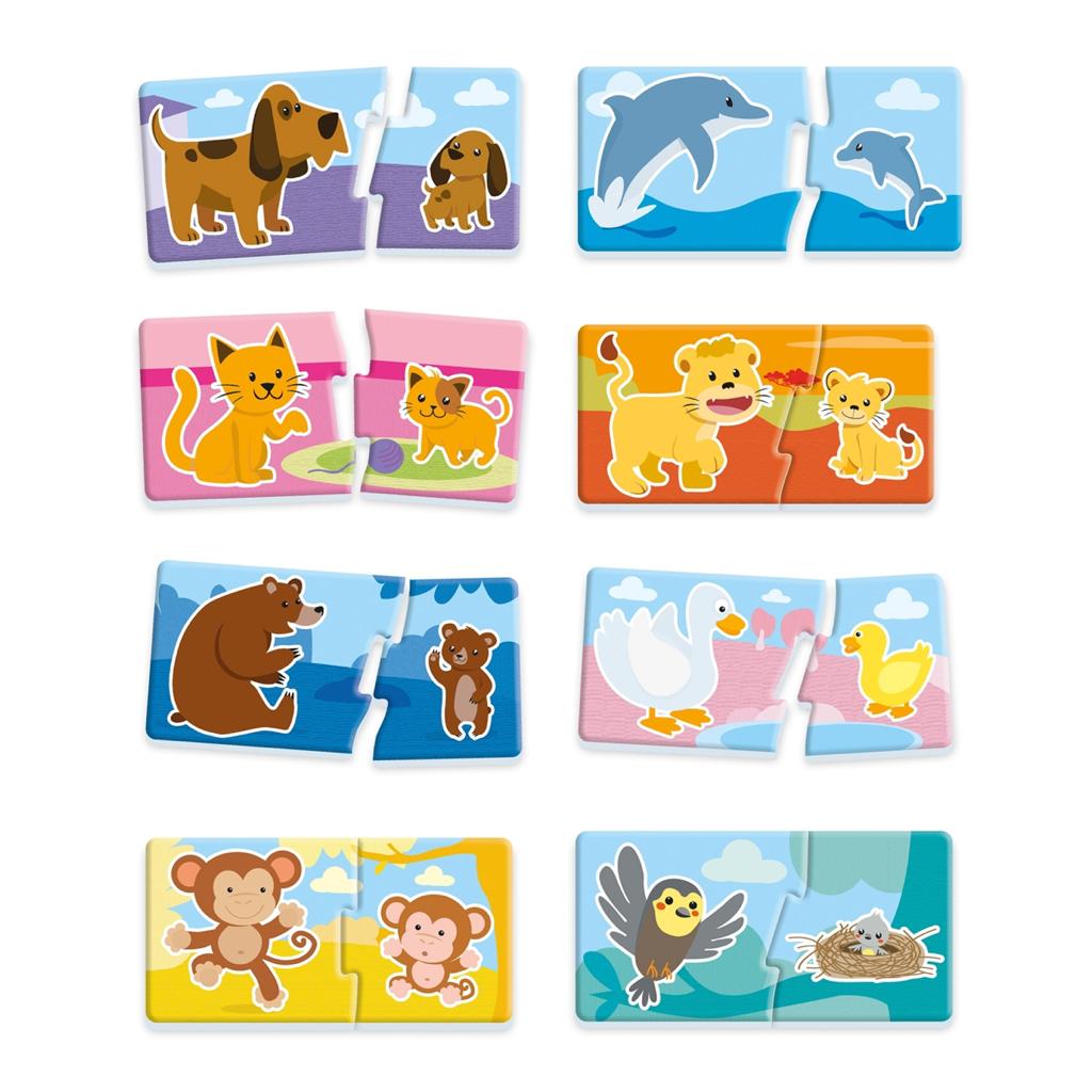 Set Puzzle de asociere cu 2 piese mari - Mama si puiul - imagine 3
