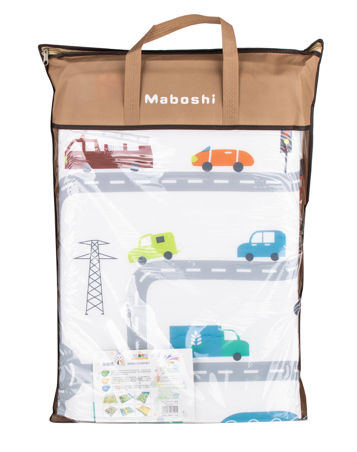 Covor de joaca bebelusi,200 x 160 cm, termoizolant cu doua fete, din spuma, Trafic - imagine 3