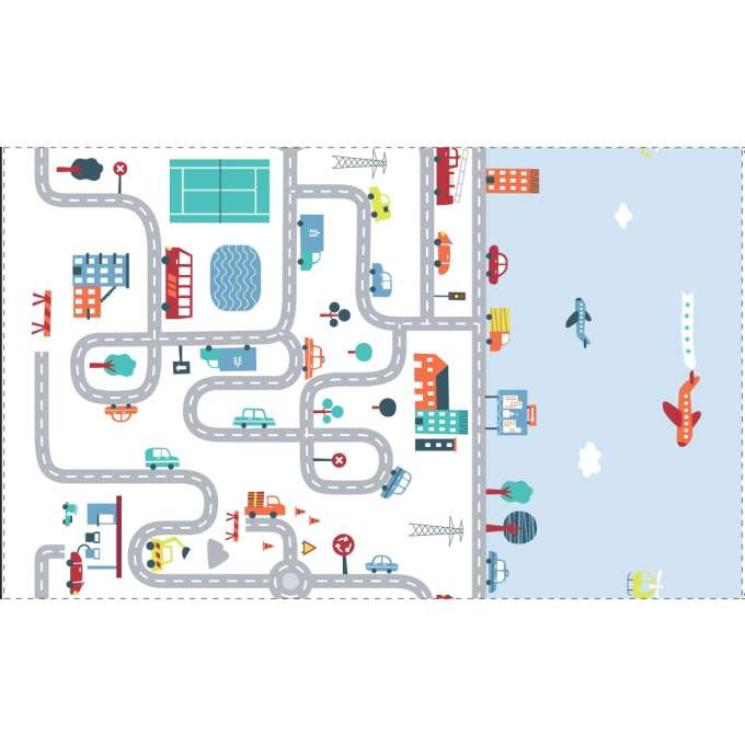 Covor de joaca bebelusi,200 x 160 cm, termoizolant cu doua fete, din spuma, Trafic - imagine 4