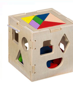 Cub Sortator De Forme Geometrice din lemn, + 2 ani