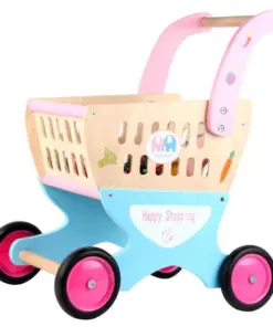 Jucarie Carucior de cumparaturi din lemn
