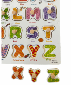 Alternative view of Puzzle Incastru din lemn cu maner si 26 Litere