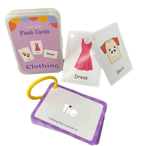 Carduri cognitive pentru copii, set 20 de cartonase educative cu imbracaminte, 3 ani+