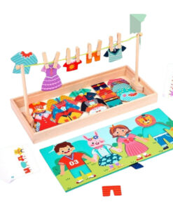 Imbraca Familia, joc educativ din lemn