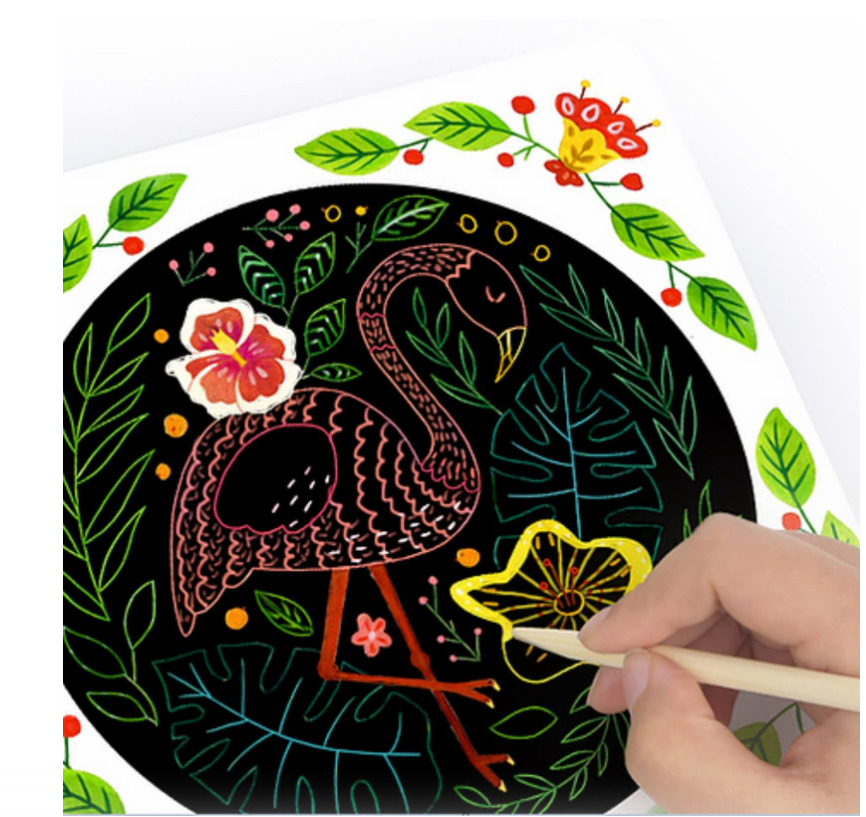 Joc creativ cu 8 planse de razuit, Mideer Scratch Art - imagine 5