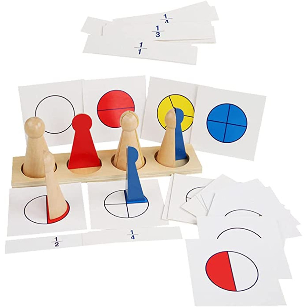 Joc matematica de tip Montessori, Pioni Fractiile - imagine 12