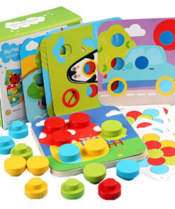 Joc mozaic lemn cu butoni mari, Big Peg Mosaic