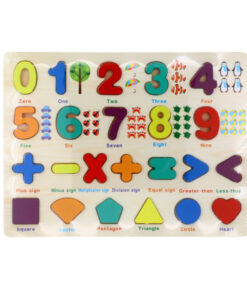 Puzzle incastru din lemn in limba romana, Matematica si forme geometrice