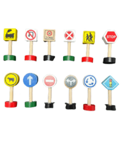Set 16 semne de circulatie din lemn