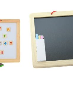 Alternative view of Tabla scolara de scris si desenat cu marker, creta si carioci, 3 ani