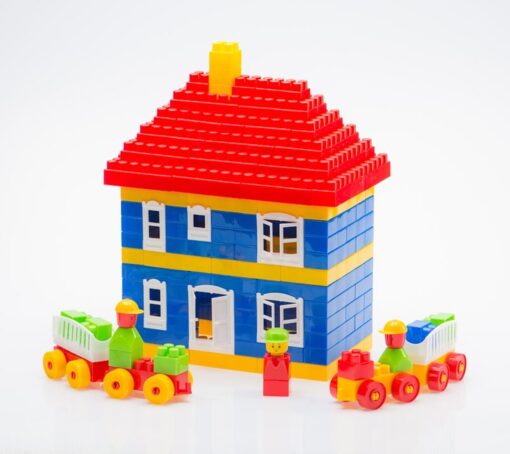 Cuburi de construit tip lego 198 piese mari