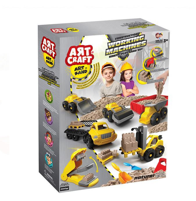 Joc creativ cu nisip kinetic si 3 vehicule, 2 kg - imagine 2