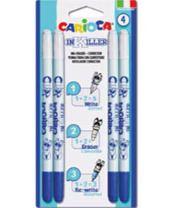 Pix albastru cu gel - Scrie si sterge, Carioca, 4 buc