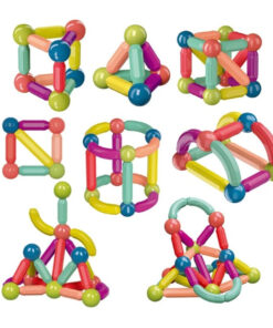 Alternative view of Set de constructie 3D, magnetic, 128 piese, 3 ani