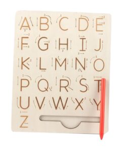 Placa din lemn caligrafica cu creion - Invata literele, 3 ani+