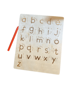 Alternative view of Placa din lemn caligrafica cu creion - Invata literele, 3 ani+