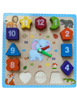 Alternative view of Puzzle educativ din lemn, Ceas analogic si digital, 3 ani+