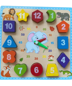 Puzzle educativ din lemn, Ceas analogic si digital, 3 ani+
