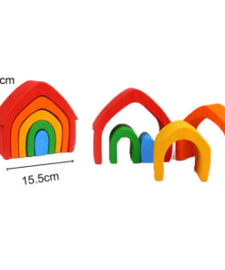 Alternative view of Set 16 piese lemn, Curcubeu si Cilindrii Montessori, 3 ani+