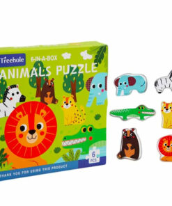 Set 6 puzzle-uri bebelusi din 6 piese mari,15 cm, Animale, 3 ani+