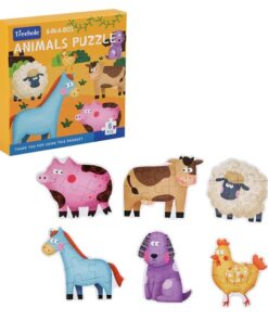 Set 6 puzzle-uri bebelusi din 6 piese mari,15 cm, Animale ferma, 3 ani+