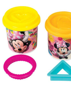 Set Plastilina 2 recipiente Minnie, capac cu matrita, 228 grame,3 ani +