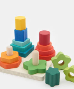 Sortator forme geometrice pastelat 4 coloane, 3 ani+