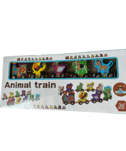 Trenulet din lemn cu piese magnetice, 10 piese, 3 ani+