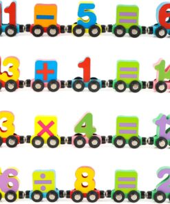 Alternative view of Trenulet din lemn cu piese magnetice, Numere, 27 piese, 3 ani+