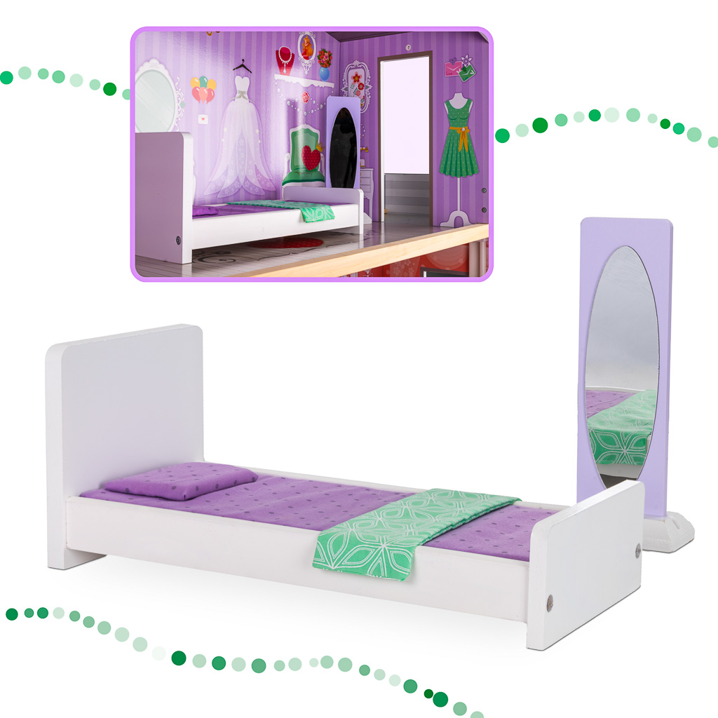 Casa de papusi din MDF, 110 cm, complet utilata si mobilata - imagine 10