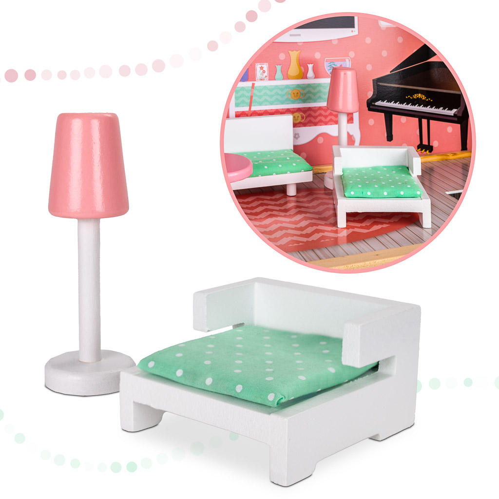 Casa de papusi din MDF, 110 cm, complet utilata si mobilata - imagine 8