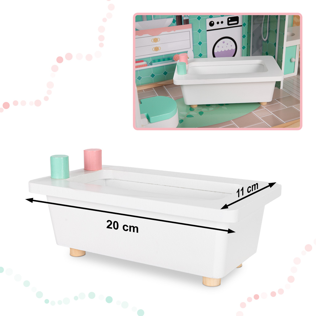 Casa de papusi din MDF, 110 cm, complet utilata si mobilata - imagine 7