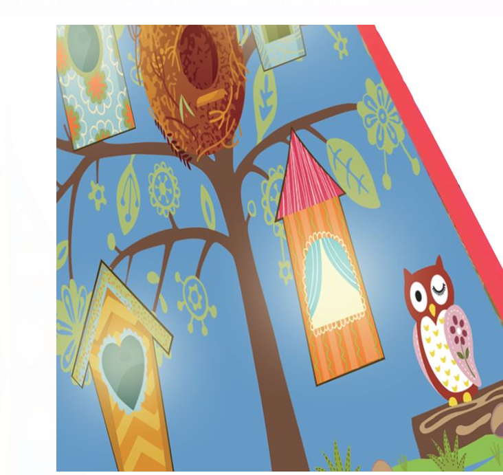 Cort pentru copii cu leduri, Bufnita,1.2x1.2x1.6 m - imagine 3