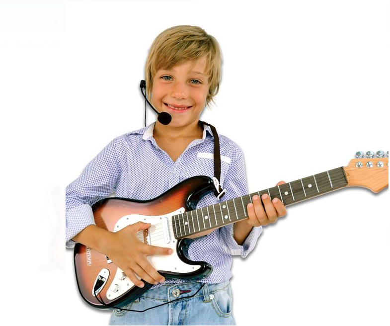 Instrument muzical- Chitara electrica cu microfon, 5ani+ - imagine 3