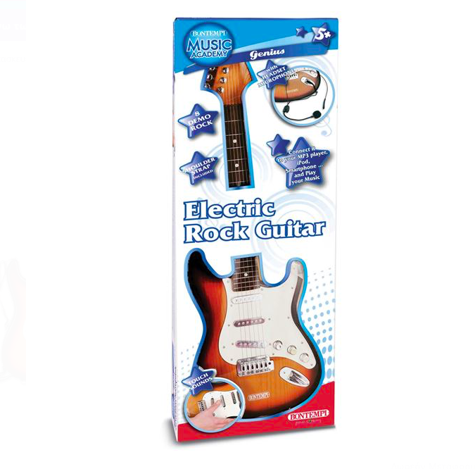 Instrument muzical- Chitara electrica cu microfon, 5ani+ - imagine 4