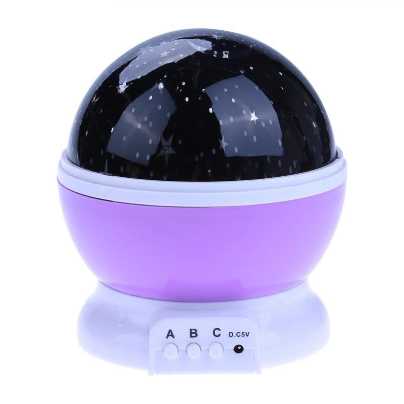 Lampa de veghe pentru bebelusi cu proiectie Sistem solar, violet
