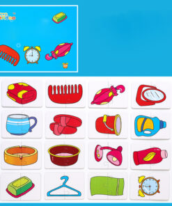 Set 16 Puzzle de asociere din 2 piese mari, Obiecte