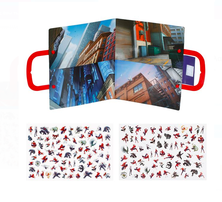 Set 140 Abtibilduri (stickere) pentru copii, reutilizabile, Spiderman - imagine 3