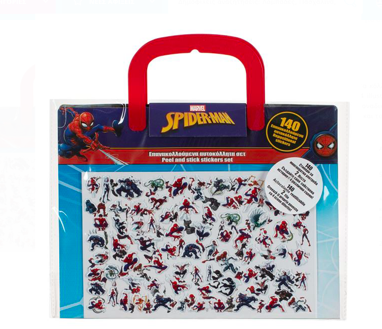 Set 140 Abtibilduri (stickere) pentru copii, reutilizabile, Spiderman