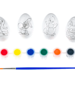 Set Creatii Paste, 4 oua, pensula si culori