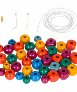 Set de margele colorate din lemn