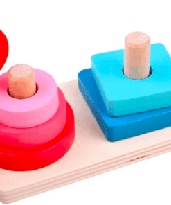 Alternative view of Sortator forme geometrice 4 coloane din lemn, 3 ani+