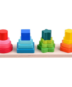 Sortator forme geometrice 4 coloane din lemn, 3 ani+