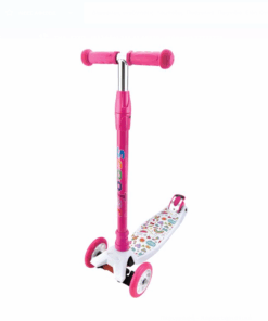 Trotineta din aluminiu pentru fetite, 3 roti, roz