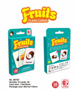 Carduri cognitive pentru copii, set 36 de cartonase educative, Fructe,3 ani