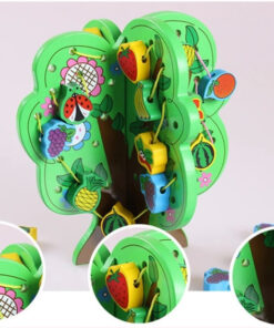 Alternative view of Joc Montessori, Pomul cu fructe, snuruit si insirat, 3 ani