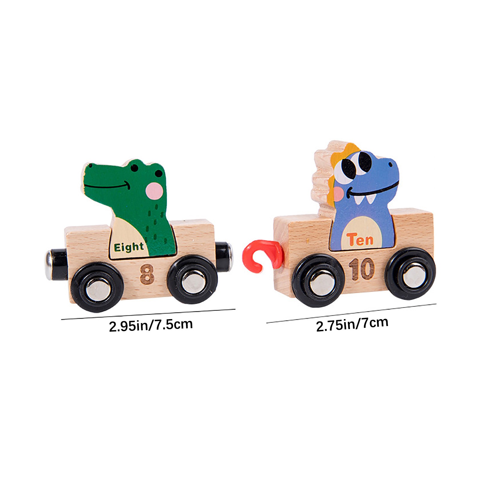 Joc educativ - Trenulet din lemn cu cifre, 3 ani+ - imagine 8